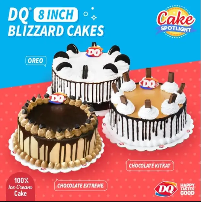 Dairy Queen Cakes Menu