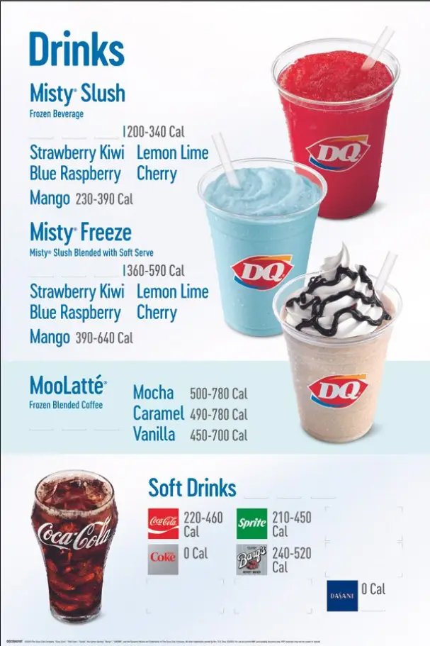 Dairy Queen Drinks Menu