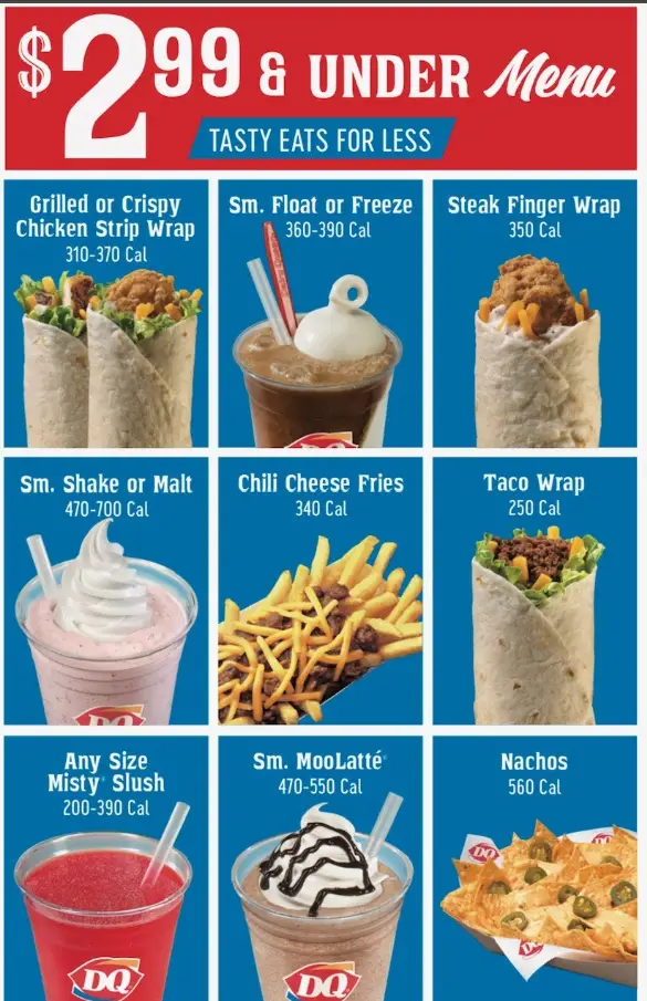 dairy queen menu united states